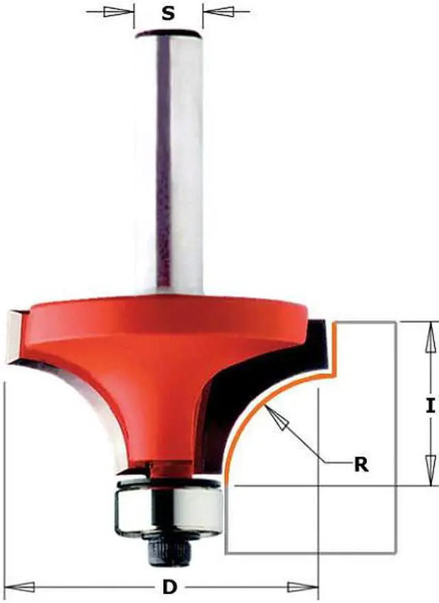 Main image of CMT 838.992.11 Roundover Router Bit,HW,2-1/2 in