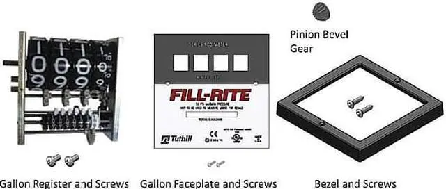 Alt view image 2 of 3 - Fill-Rite KIT900GR Replacement Bevel Gear Gallon Register and Faceplate Kit