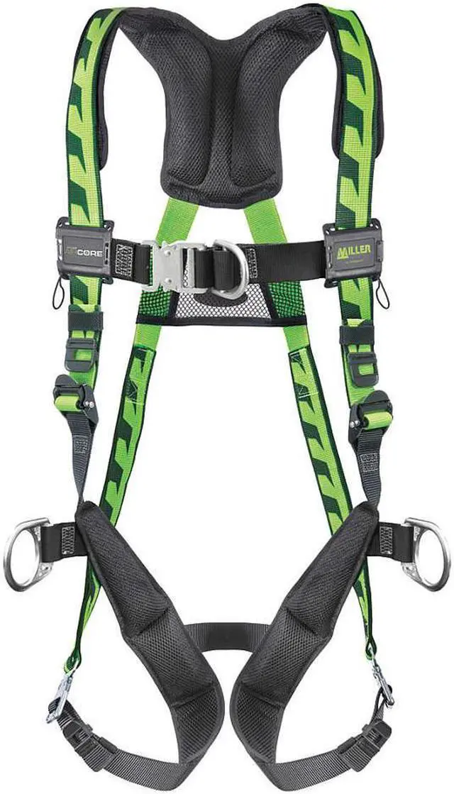 Alt view image 2 of 3 - HONEYWELL MILLER ACF-QCDUG Full Body Harness, Vest Style, L/XL, Polyester, Green