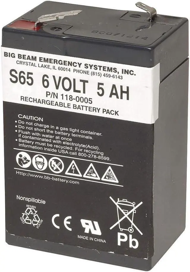 Main image of BIG BEAM S65 Battery,Lead Calcium,6V,4.6Ah