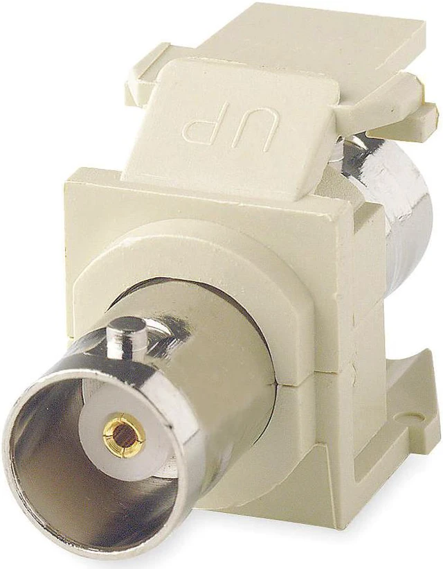 Alt view image 4 of 6 - Leviton 41084-BIF BNC QuickPort Adapter, Nickel-Plated, Ivory