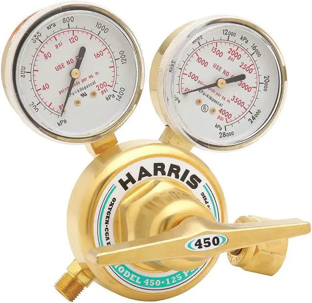 Main image of HARRIS 3002493 Regulators, Acetylene, Single Stage, 0.965"-14 Inlet, 9/16"-18