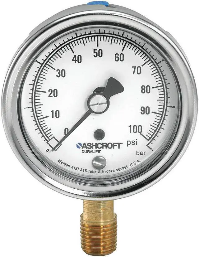 Main image of ASHCROFT 251009AW02LVAC Gauge,Vacuum,30in Hg VAC to 0,1 Percent