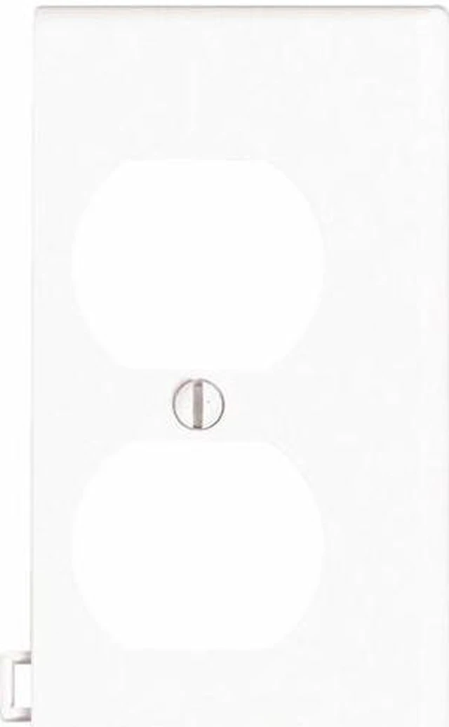 Alt view image 3 of 7 - Leviton PSE8-W White Duplex Receptacle Sectional End Wall Plate