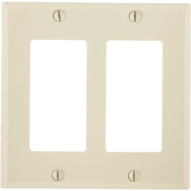 Alt view image 5 of 7 - Leviton 80409-I Decora Wallplate, 2-Gang, Thermoset, Ivory