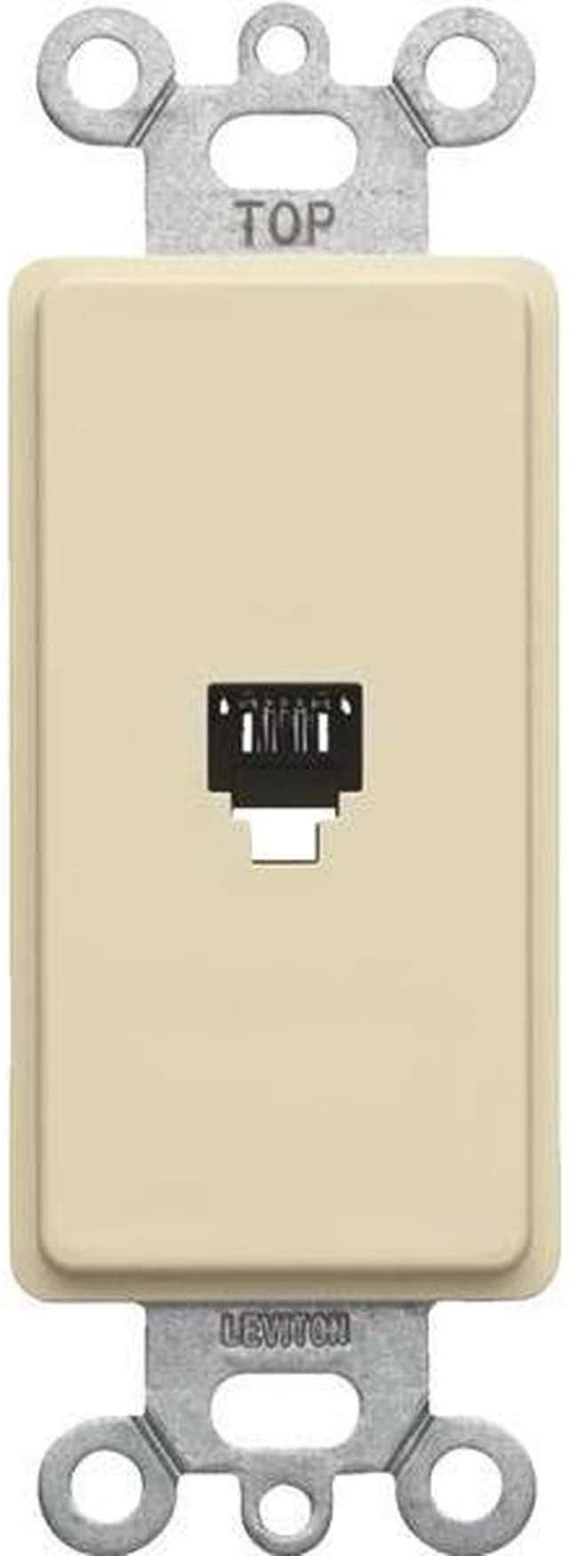 Main image of Leviton Ivory Dec Phone Jack 020-40649-00I