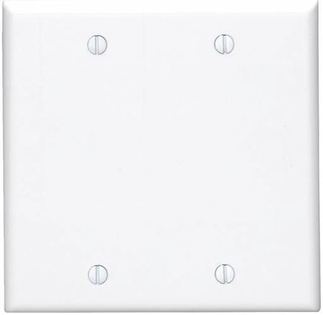 Main image of Leviton 88025 White Two Gang Blank Wall Plate