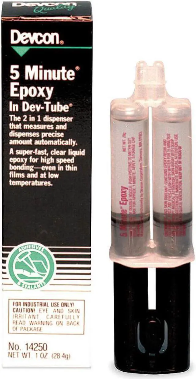 Alt view image 3 of 5 - DEVCON 14250 Epoxy Adhesive, Syringe, 0.85 oz., Amber, 15 min.