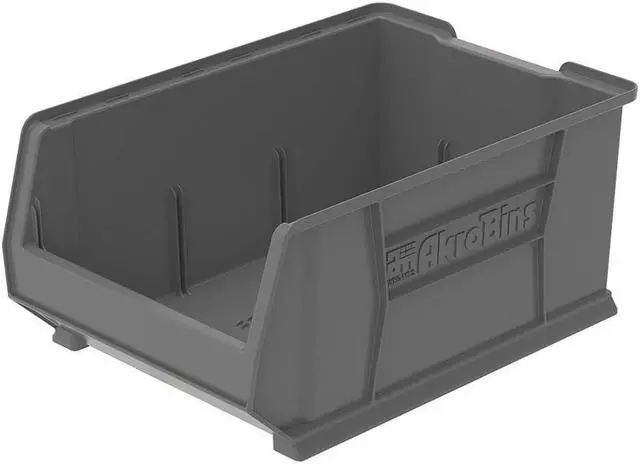 Main image of AKRO-MILS 30288GREY Storage Bin, Plastic, Gray, 11 in H, 16 1/2 in W, 23 7/8 in
