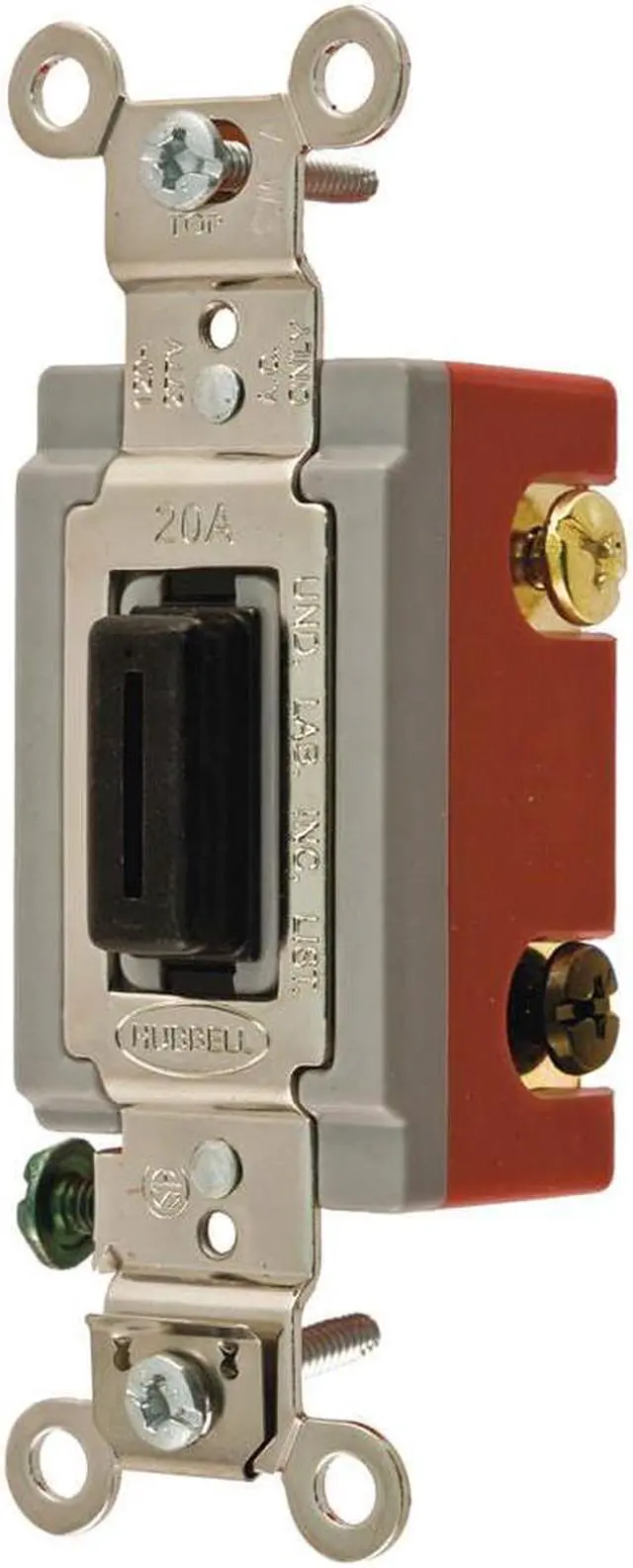 Main image of HUBBELL WIRING DEVICE-KELLEMS HBL1223L Wall Switch,3-Way,120/277V,20A,Brn,Toggl
