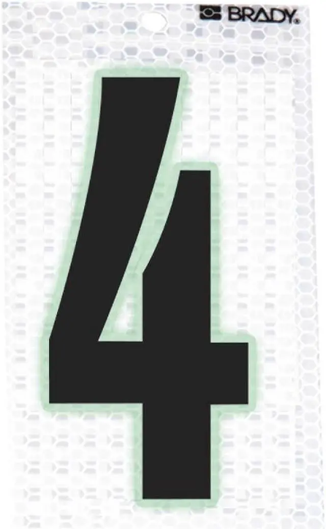 Alt view image 2 of 2 - BRADY 3020-4 Ultra Reflective Numbers,4,6 In. H,PK10