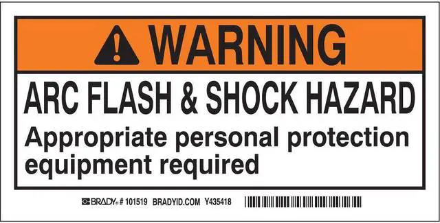 Main image of BRADY 101517 Arc Flash Protection Label,2 In. H,PK100