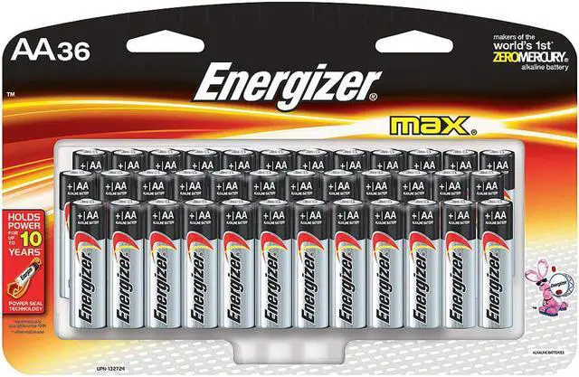Alt view image 2 of 9 - ENERGIZER E91SBP36H Energizer Max AA Alkaline Battery, 1.5V DC, PK36