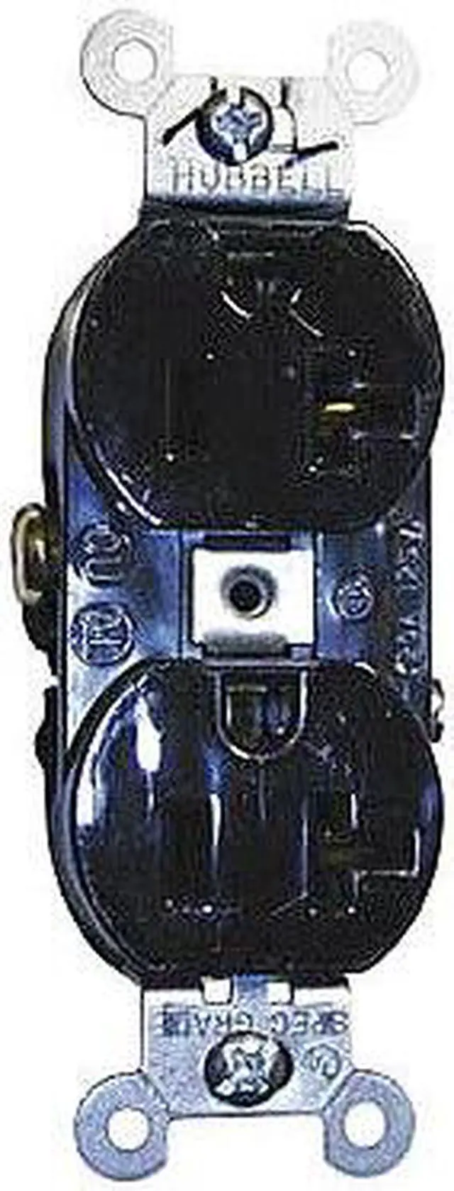 Alt view image 2 of 3 - HUBBELL WIRING DEVICE-KELLEMS CR20BLK Straight Blade Receptacle, 5-20R, 20 A,