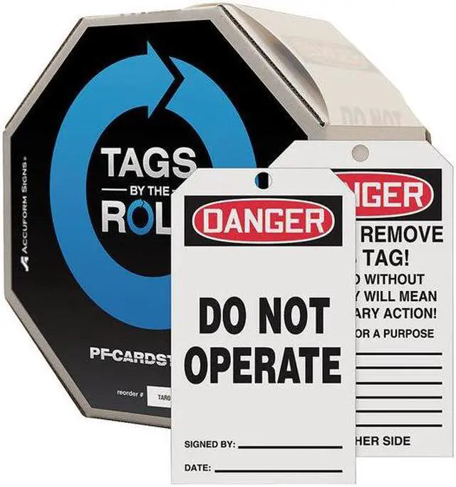 Alt view image 2 of 4 - ZORO SELECT 43Z242 Danger Tag By The Roll, Machine and Operational, Cardstock,