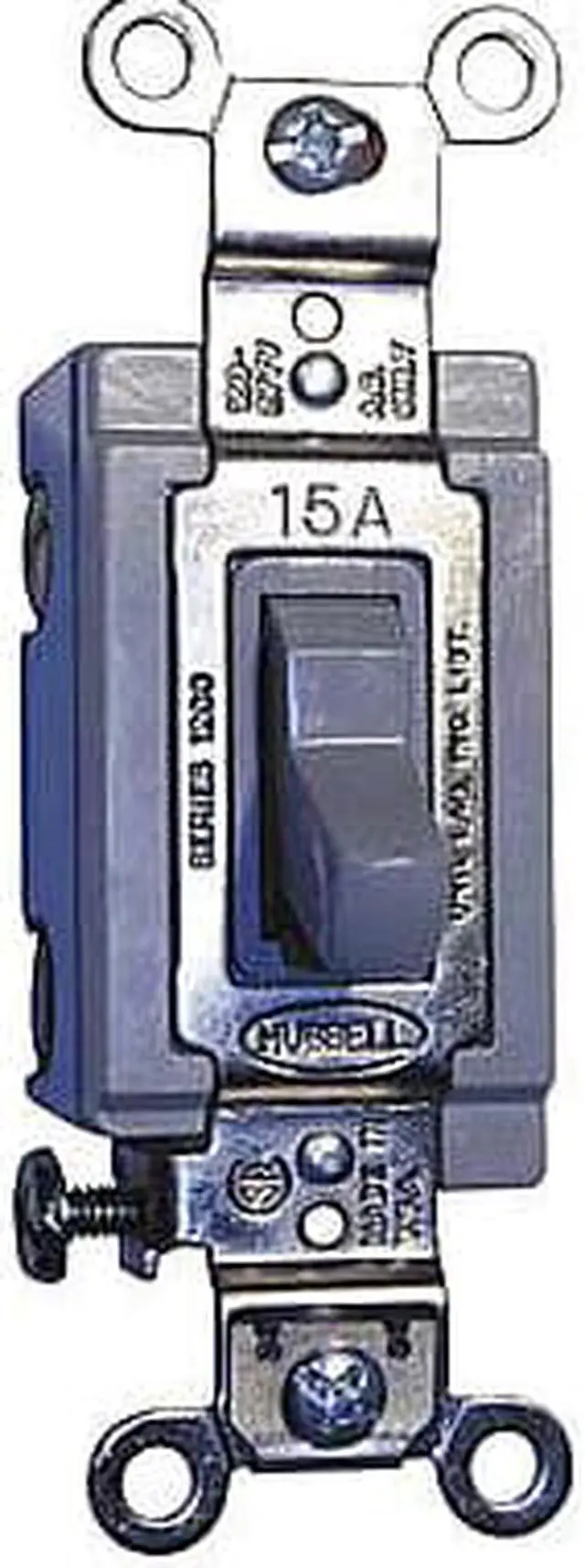 Main image of HUBBELL WIRING DEVICE-KELLEMS HBL1203GY Wall Swtch,3-Way,120/277V,15A,Gray,Toggl