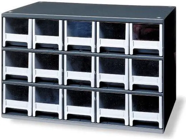 Alt view image 2 of 8 - AKRO-MILS 19715 Drawer Bin Cabinet W/ 15 Drawers, Gray, Steel/Polystyrene, 17