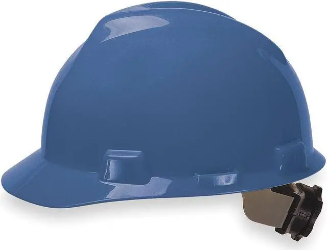 Alt view image 2 of 9 - Hard Hat, Front Brim, Slotted, 4 pt. Ratchet, Blue