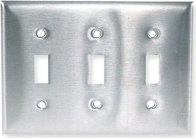 Main image of HUBBELL WIRING DEVICE-KELLEMS SS3 Toggle Switch Wall Plates and Box Cover,
