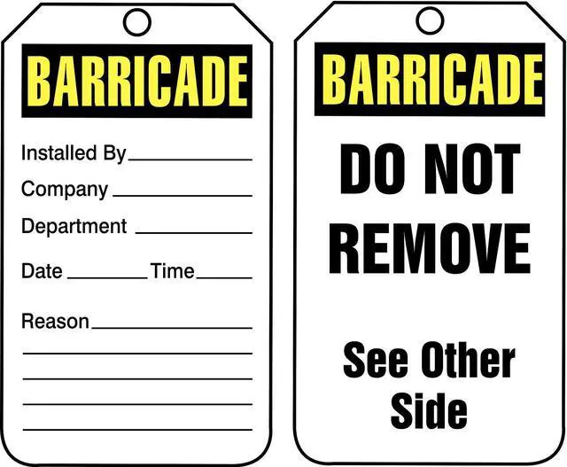 Main image of ACCUFORM TAB101PTP Barricade Tag,5-3/4 x 3-1/4,PK25