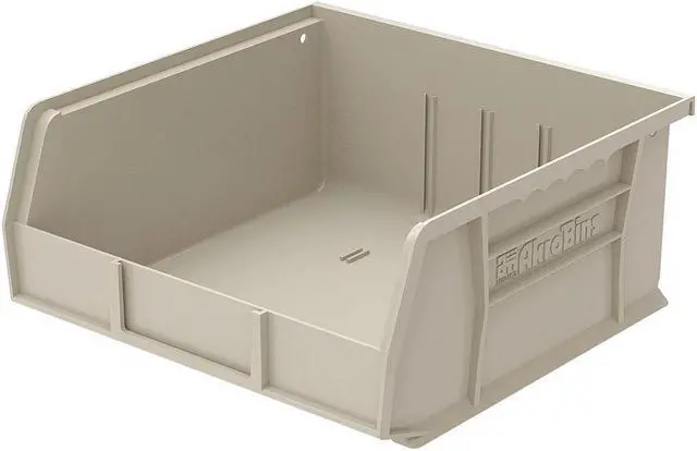 Alt view image 2 of 8 - AKRO-MILS 30235STONE Hang & Stack Storage Bin, 11 in W x 10-7/8 in L x 5 in H,