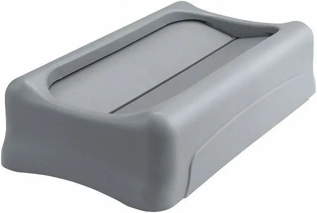 Alt view image 2 of 8 - RUBBERMAID FG267360GRAY Trash Can Top,Drop Top,Swing Closure,Gr