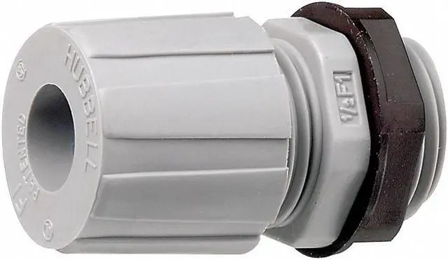 Main image of HUBBELL WIRING DEVICE-KELLEMS HJ1002G Liquid Tight Connector,1/4 in.,Gray