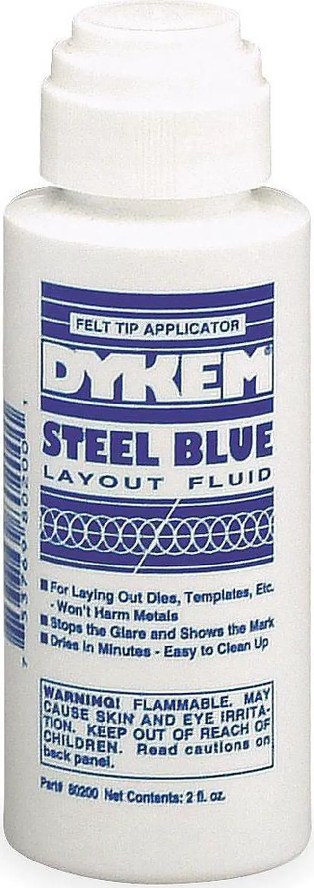 Main image of DYKEM 80200 Layout Fluid, Steel Blue, 2 fl oz, Felt Applicator Bottle, Blue