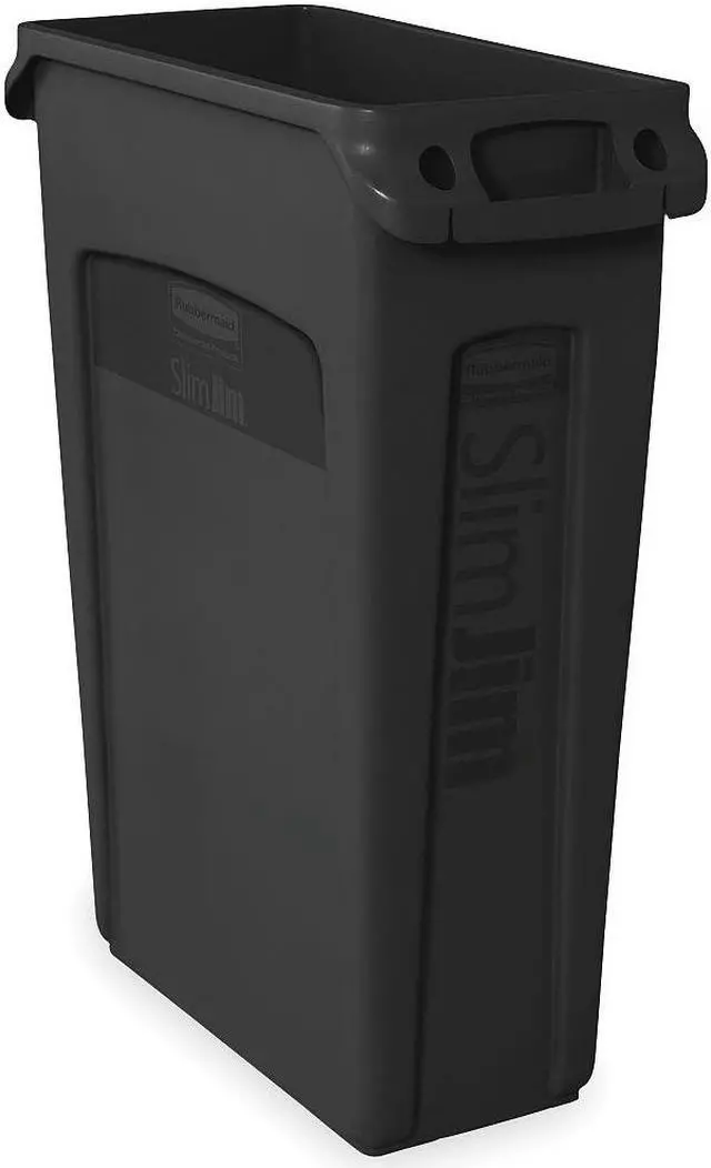 Alt view image 2 of 9 - RUBBERMAID FG354060BLA 23 gal. Plastic Rectangular Trash Can, Black