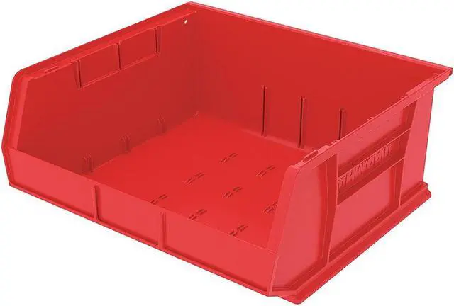 Alt view image 2 of 7 - AKRO-MILS 30250RED Hang & Stack Storage Bin, 16-1/2 in W x 14-3/4 in L x 7 in