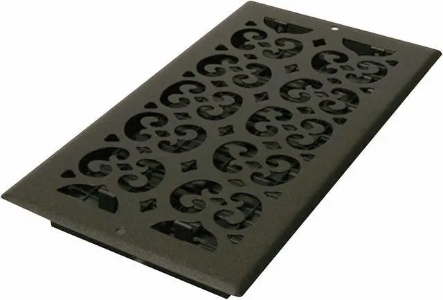 Alt view image 2 of 3 - DECOR GRATES ST612W Sidewall/Ceiling Register 7.5 X 13.5, Textured Black, Steel