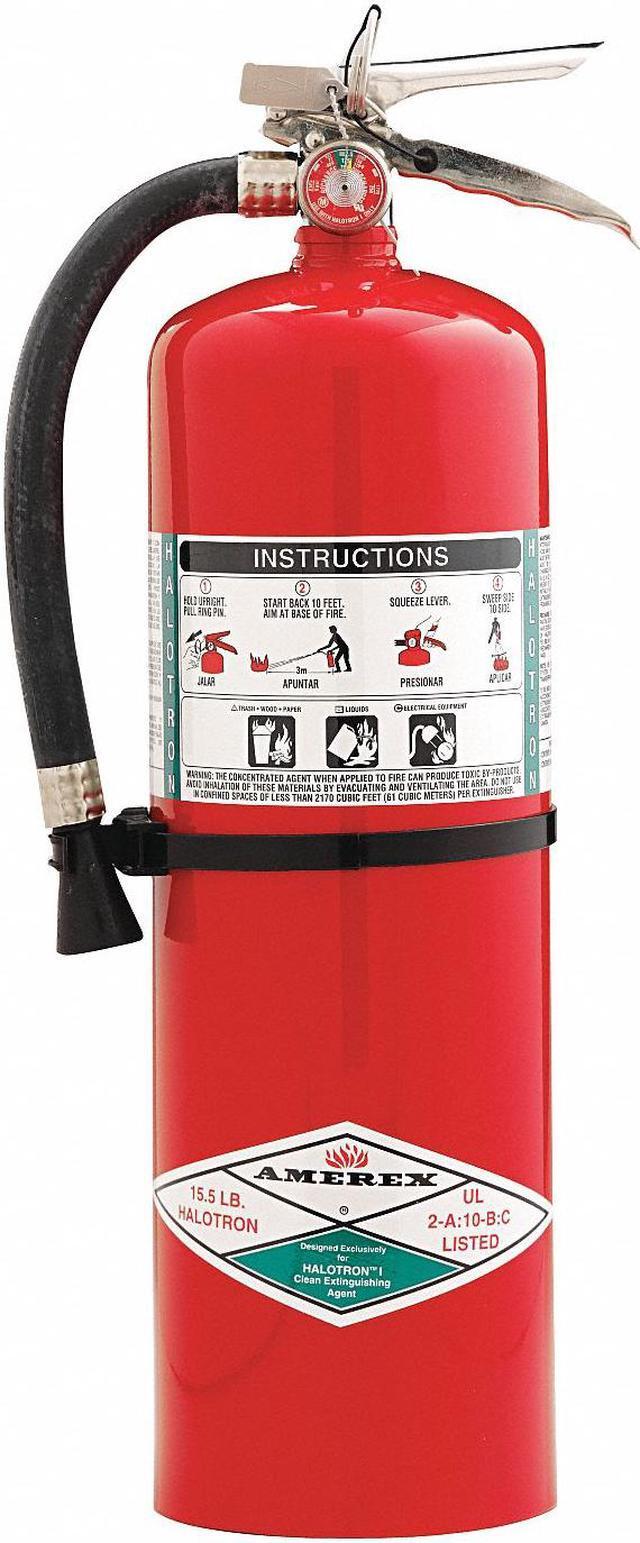 Main image of AMEREX 398 Fire Extinguisher, 2A:10B:C, Halotron, 15.5 lb