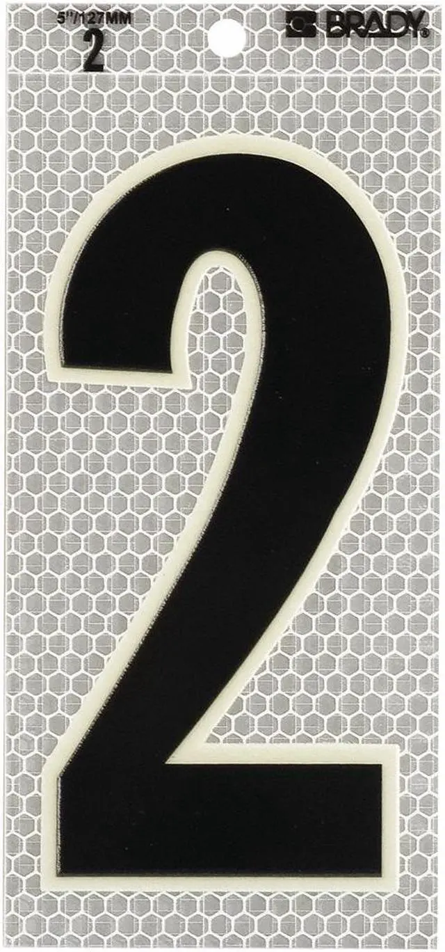 Alt view image 2 of 2 - BRADY 3020-2 Ultra Reflective Numbers,2,6 In. H,PK10