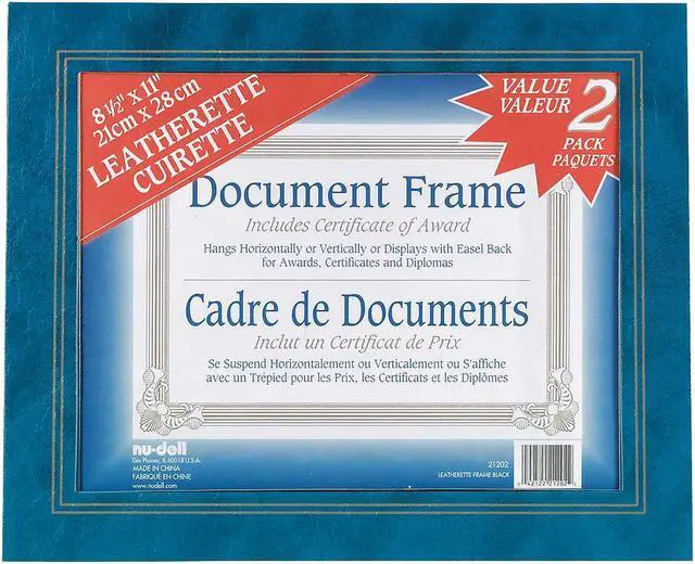 Alt view image 2 of 3 - NUDELL 21201 Leatherette Frame 8.5x11 Blue,PK2