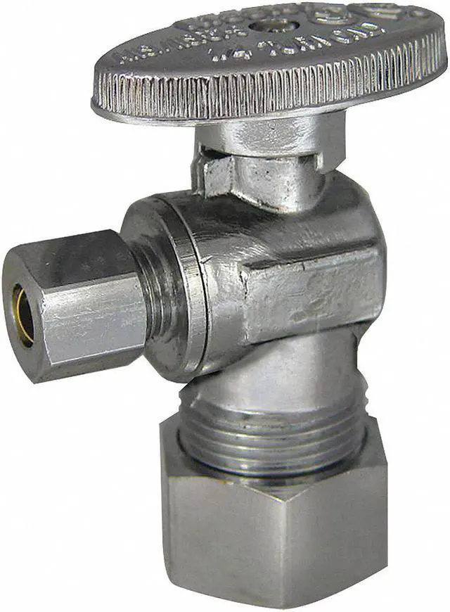 Alt view image 2 of 2 - KISSLER & CO 88-9375 Angle Stop Valve, Brass, Compression, 1/4in