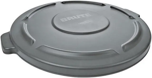 Alt view image 2 of 4 - RUBBERMAID FG261960GRAY Brute Trash Can Top,Flat,Snap-On Closure,Gray