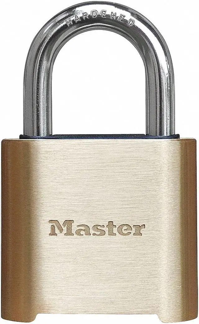 Main image of MASTER LOCK 975DCOM Combination Padlock, Bottom, Gold/Silver