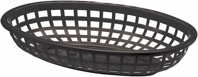 Main image of TABLECRAFT 1074BK Classic Basket, Oval, Black,PK36