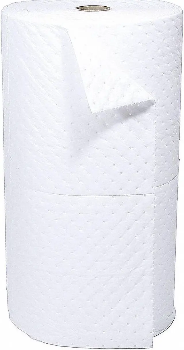 Alt view image 2 of 8 - BRADY SXT30DP Sorbent Roll, 37 gal, 30 in x 150 ft, Oil, White, Polypropylene