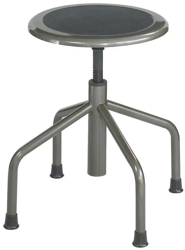 Main image of Safco 6669 Diesel Low Base Stool - Backless - Supports Up to 250 lb - 16" to 22" Seat Height - Black Seat, Pewter Base