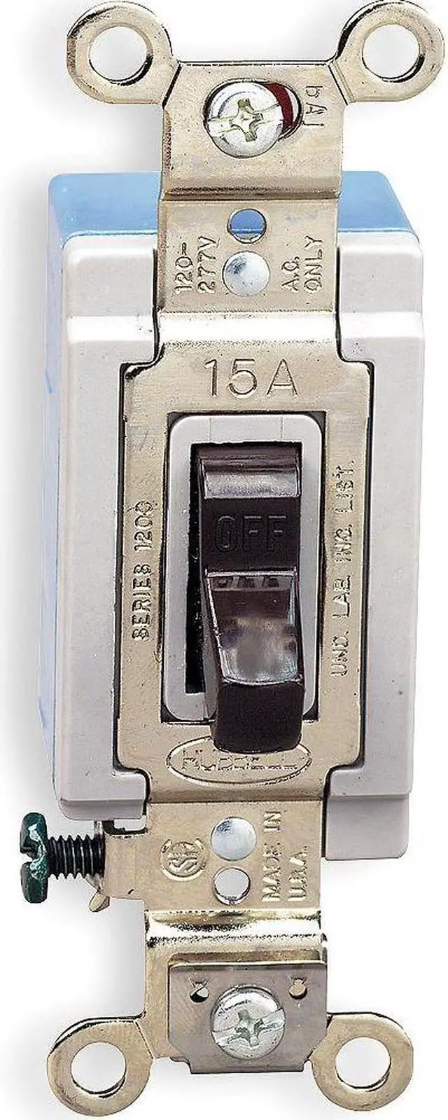 Main image of HUBBELL WIRING DEVICE-KELLEMS HBL1201 Wall Switch,1-Pole,120/277V,15A,Brown