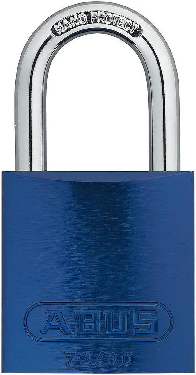 Main image of ABUS 72 /40 KA Blue Lockout Padlock, Keyed Alike, Aluminum, Blue, 1 in Shackle