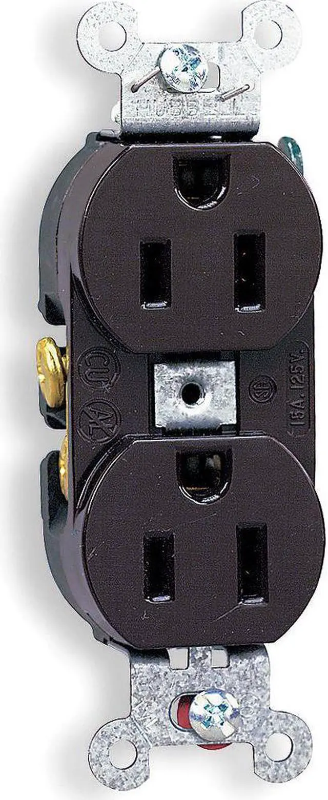 Main image of HUBBELL WIRING DEVICE-KELLEMS CR15 Straight Blade Receptacle, 5-15R, 15 A, 125V