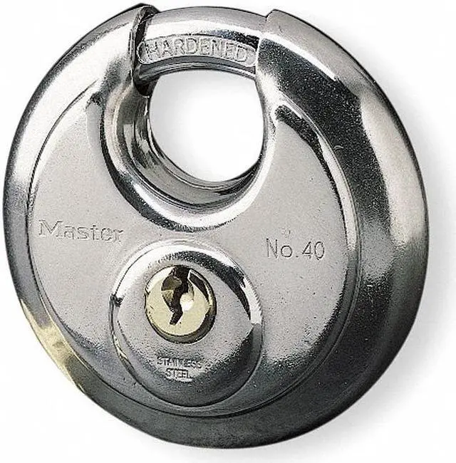 Alt view image 4 of 4 - Master Lock 40D Padlock 1-1/2-Inch Circular Steel Lock