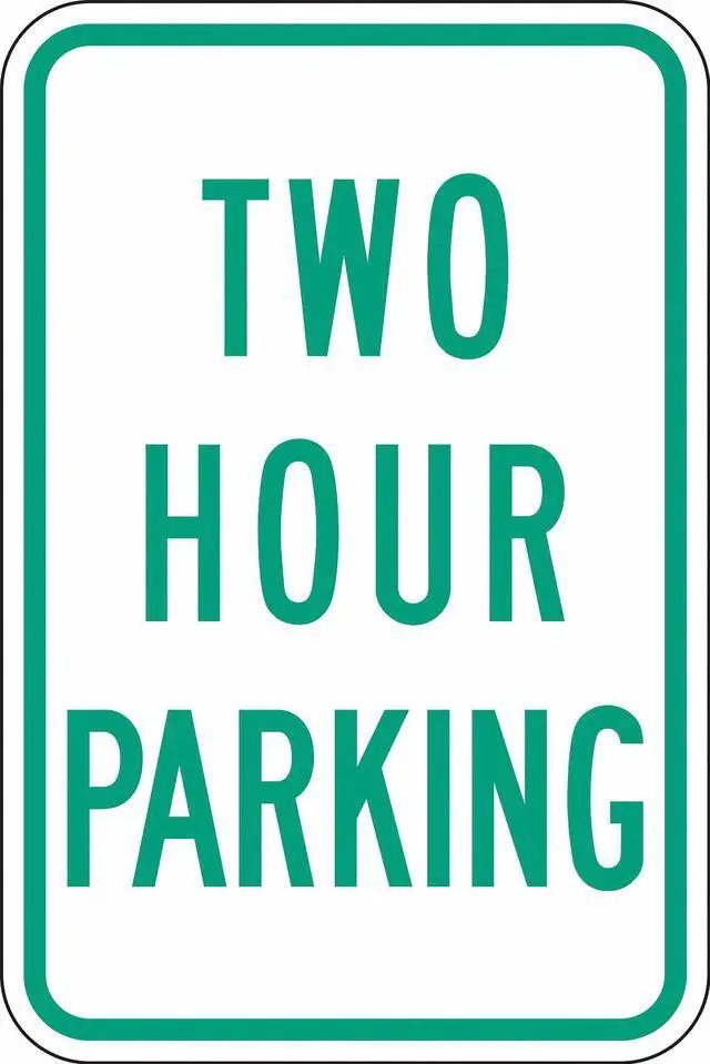 Alt view image 2 of 2 - LYLE RP-072-12HA Timed Parking Sign, 12" W, 18" H, English, Aluminum, White