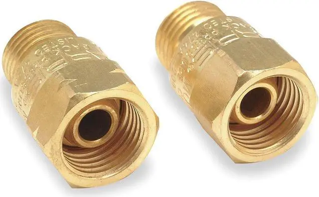 Alt view image 2 of 4 - HARRIS 88-6CVT R&L Welding Torch Check Valve Set,Brass,2 PC