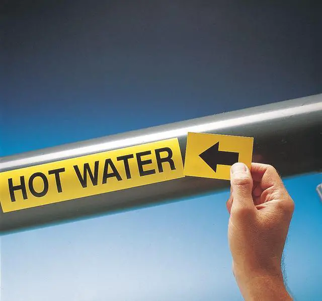 Main image of BRADY 73887 Pipe Marker,Domestic Hot Water,2 In.H