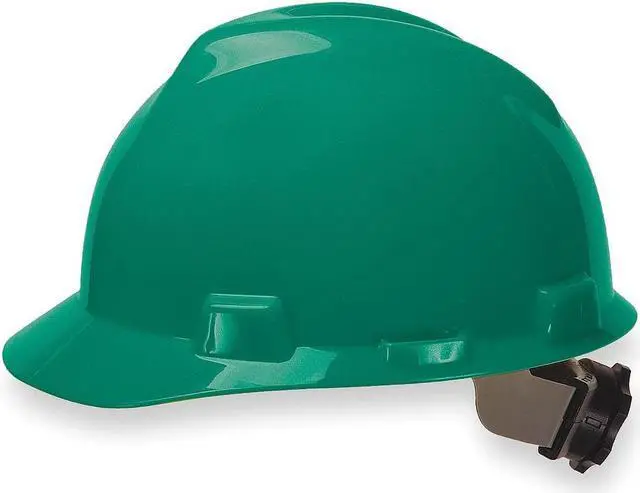 Alt view image 2 of 9 - MSA Safety 475362 V-Gard Slotted Green Protective Cap w/ Fas-Trac III Suspension