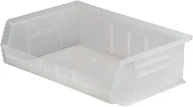 Main image of AKRO-MILS 30255SCLAR Hang & Stack Storage Bin, Plastic, Clear, 5 in H, 16 1/2