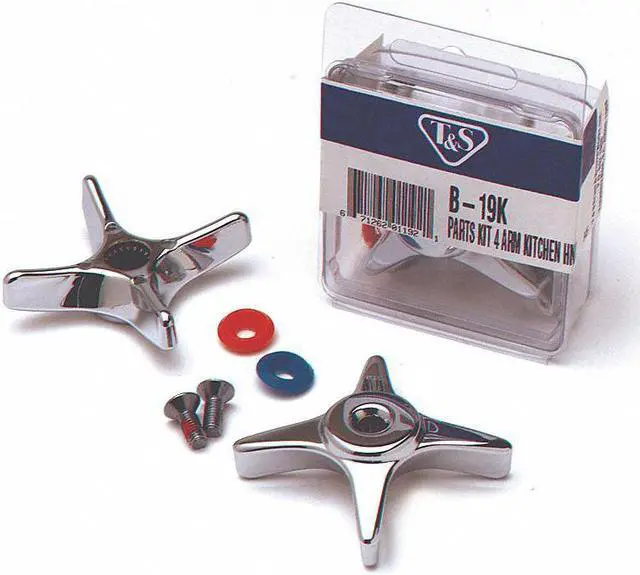 Alt view image 2 of 3 - T&S BRASS B-19K Four Arm kitchen Handle Parts kit